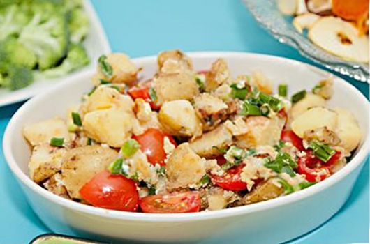 Air-Fried Potatoes and Cherry Tomatoes with Feta